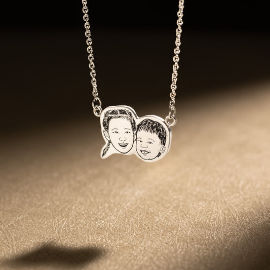 【純銀紀念項鍊】雙頭像項鍊